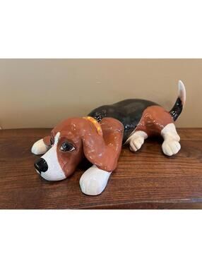 Large Handmade Ceramic Basset Hound Dog